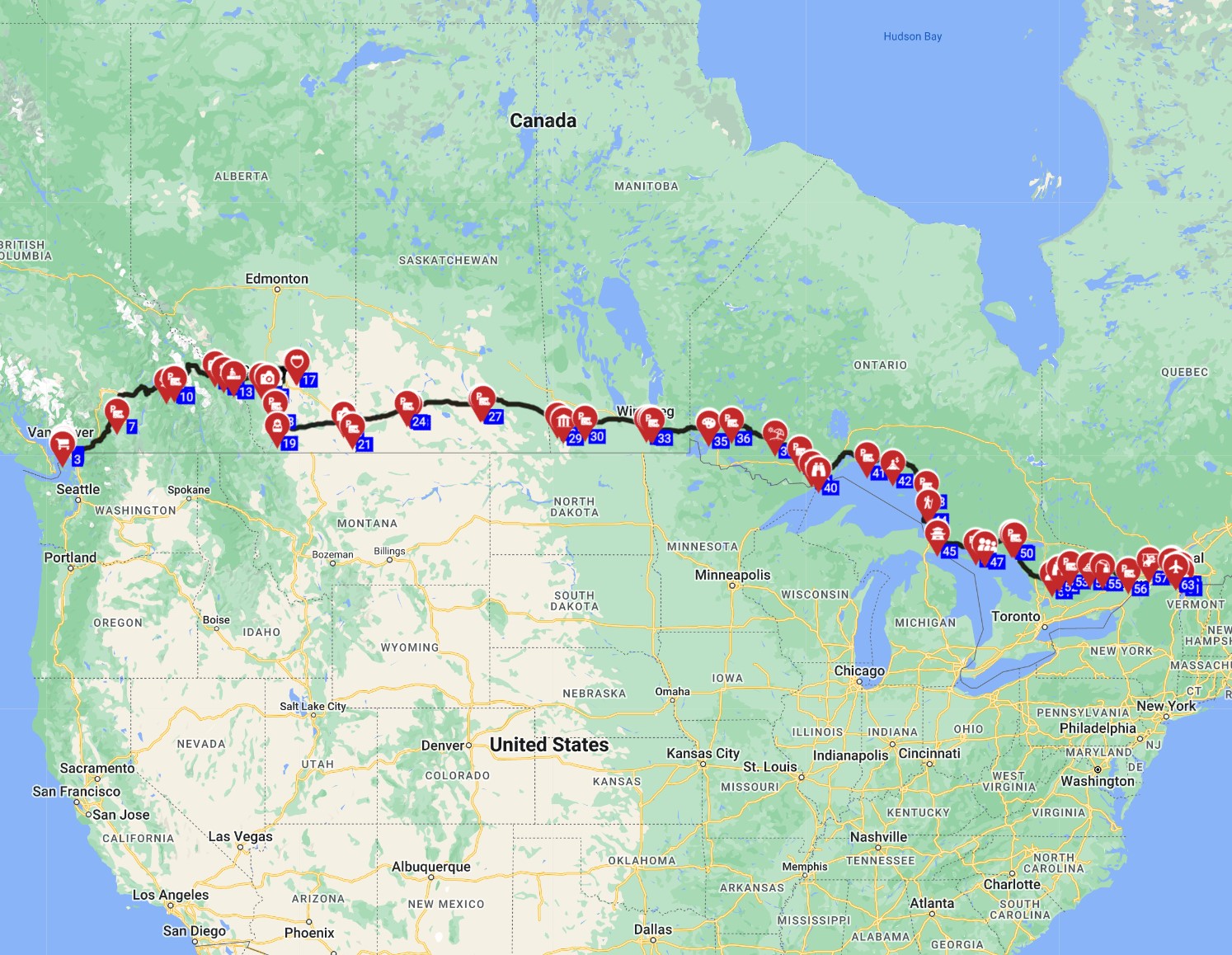 Canada epic RV road trip from Vancouver to Montreal - route and tips